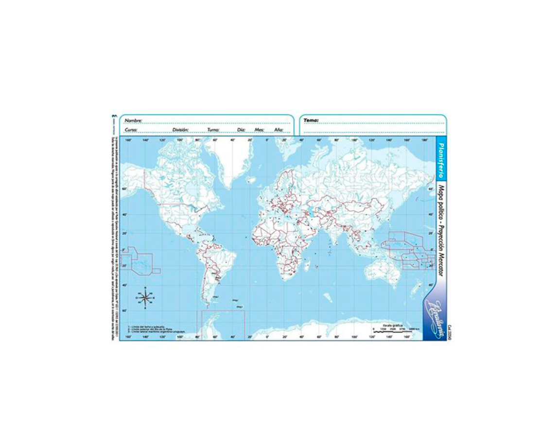 MAPAS RIVADAVIA CARTA BLOCK PLANISFERIO POL