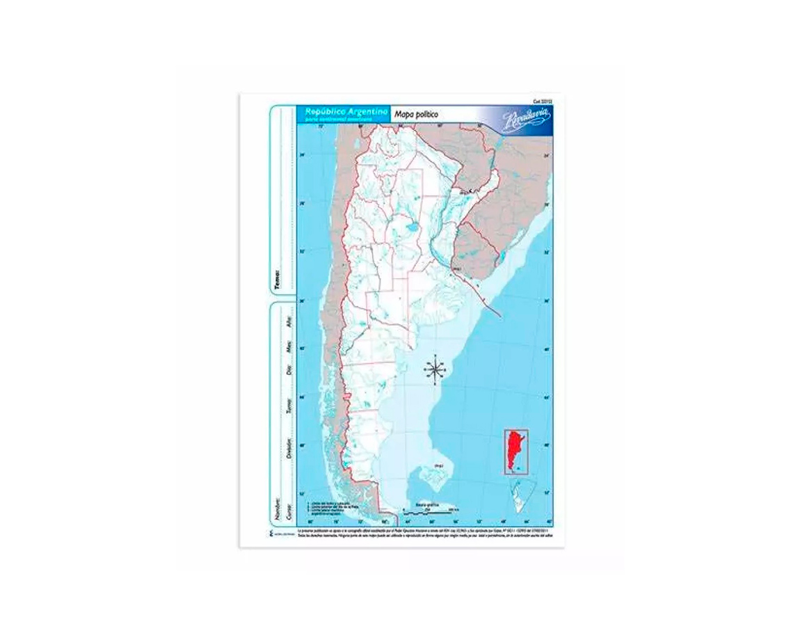 MAPAS RIVADAVIA CARTA BLOCK REP. ARGENTINA POL