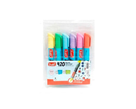 MARCADOR TRABI 420 PASTEL X 6 UNID.