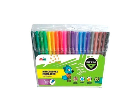 MARCADOR PIZZINI 8020 MIO ESCOLAR x 20 UNID.
