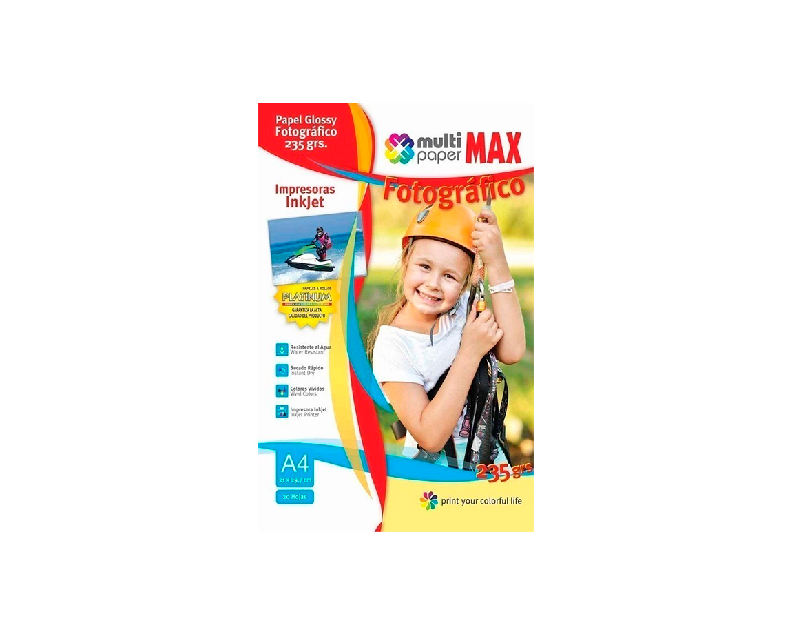 PAPEL ESPECIAL GLOSSY A4 978034 235G 20H MULTIMAX