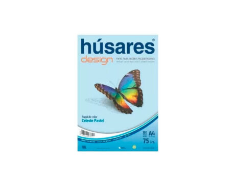 PAPEL RESMA HUSARES 7851 A4 75 GS 100hjs CELESTE PASTEL