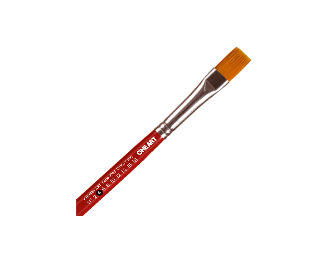 PINCEL HOBBY S-9743 Nro  4 SINTETICO CHATO x  6 unid.