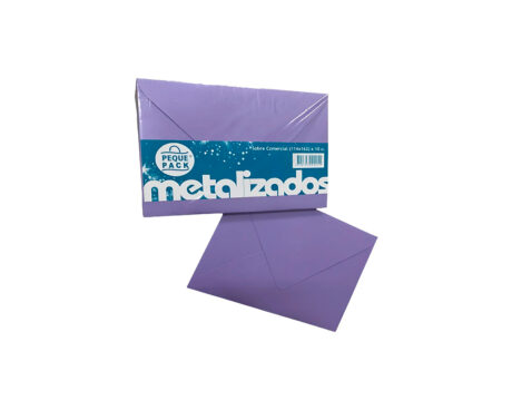 SOBRE COMERCIAL PEQUE METAL F1 x10 U. LILA