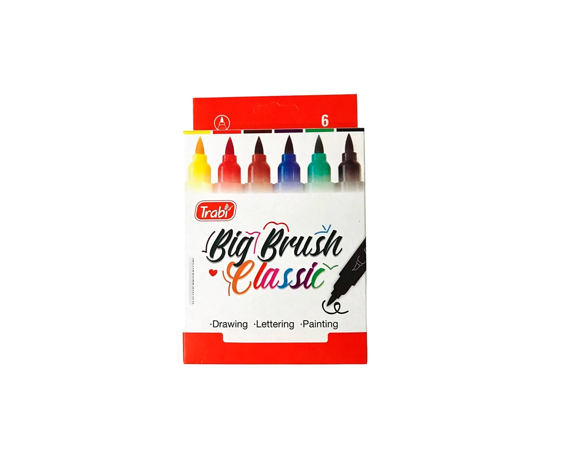 MARCADOR TRABI BIG BRUSH CLASSIC ESTUCHE x 6 U.