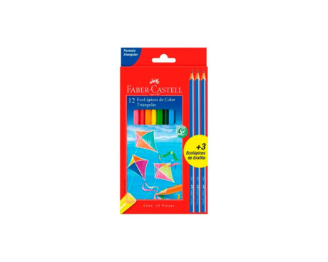 PINTURITAS FABER CARTON x12+3 GRAFITOS