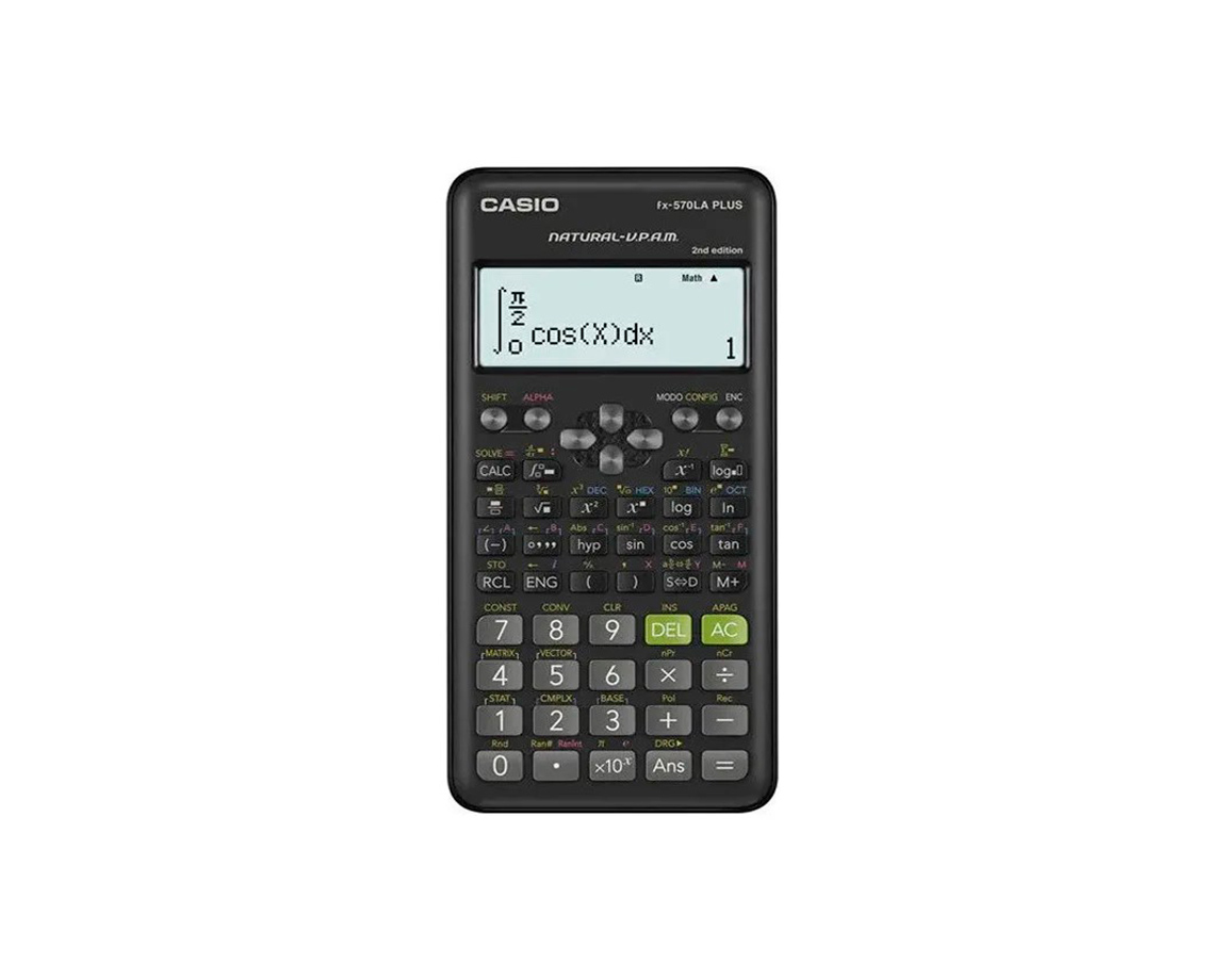 CALCULADORAS CASIO FX-570LA PLUS2 CIENT 417 FUNC. NEG.