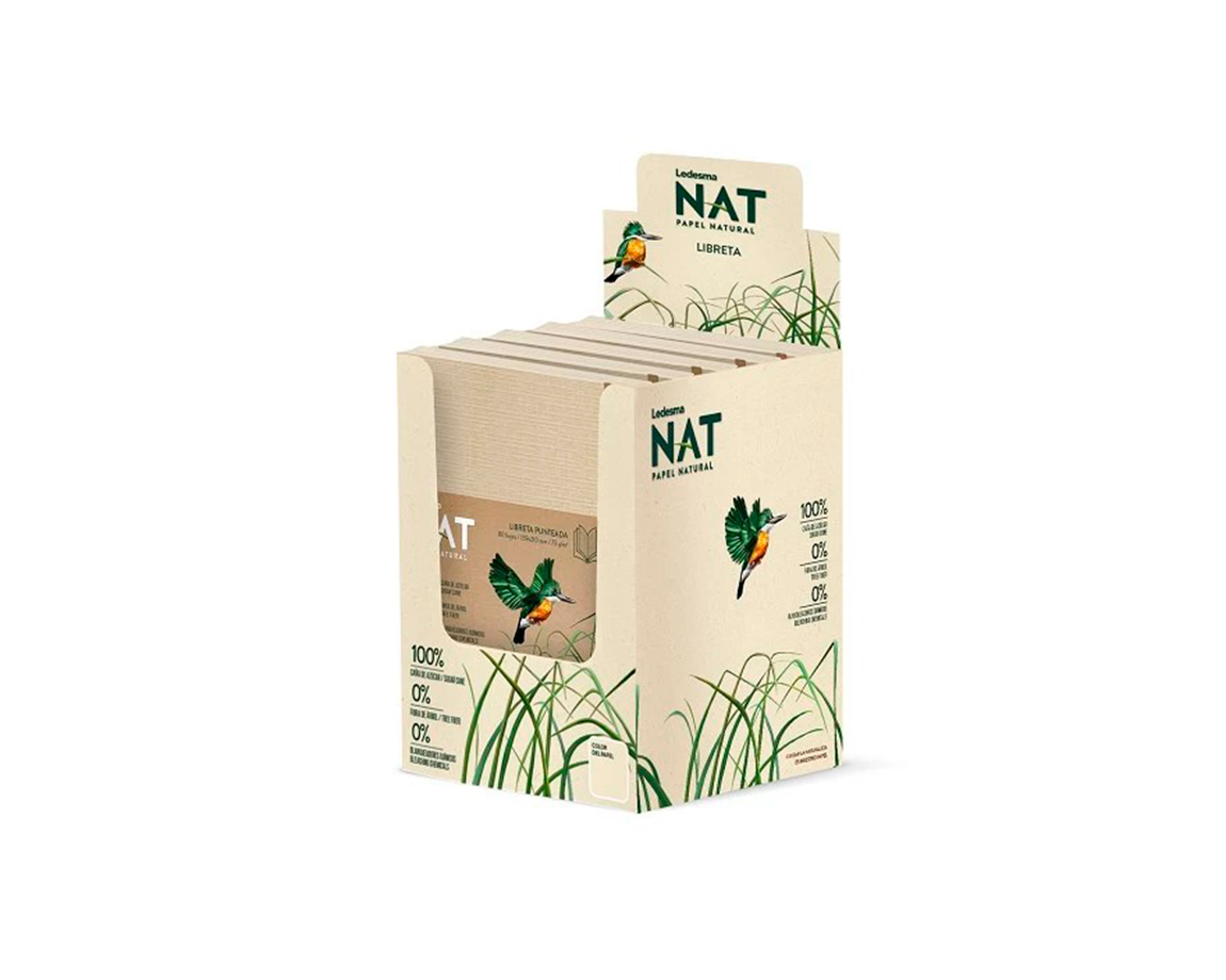 LIBRETA NAT 16x21 x 80 H. T/D RAYADA ELAST.
