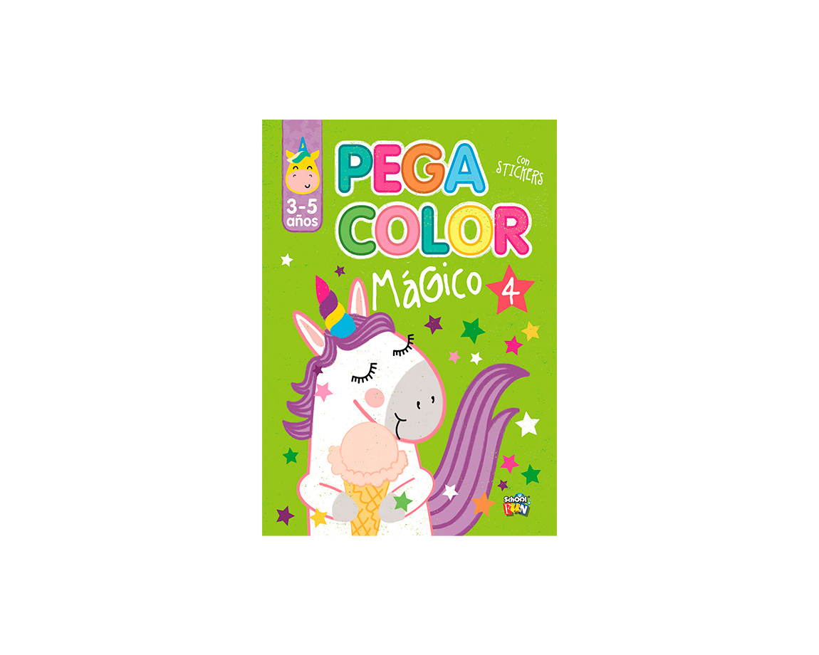 LIBROS SCHOOL FUN PLOW LIST-379 PEGA COLOR C/STICKERS MAGICO 4