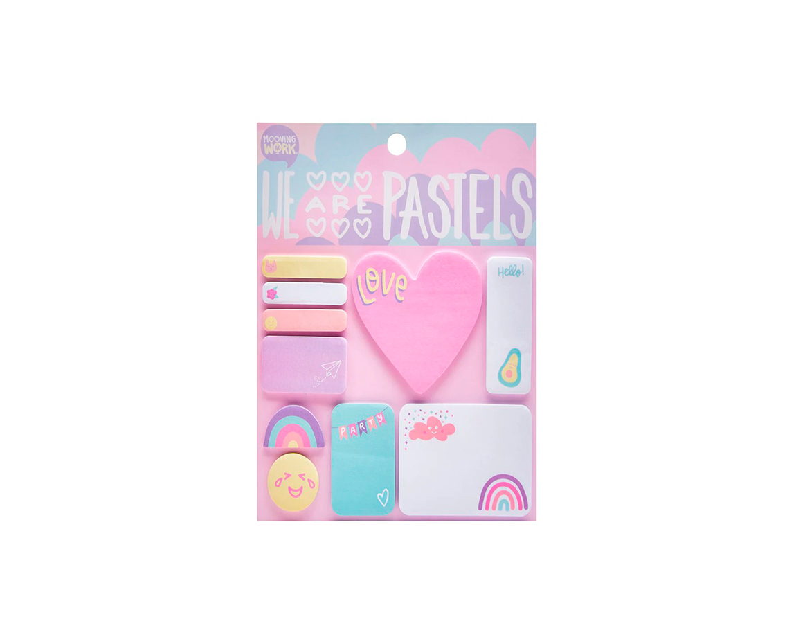 SET NOTAS MOOVING PASTEL HOJAS 10x25 2102100502 MAW
