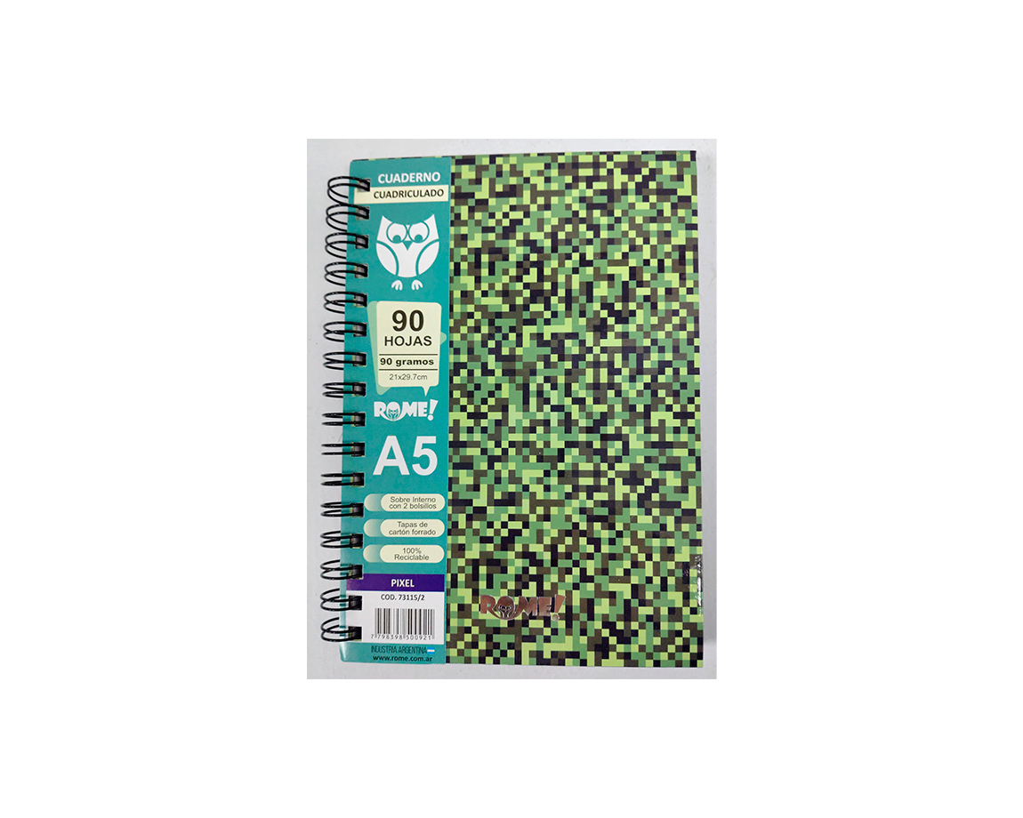 CUADERNO ROME 73115/2 A5 PIXEL 90 HOJAS #