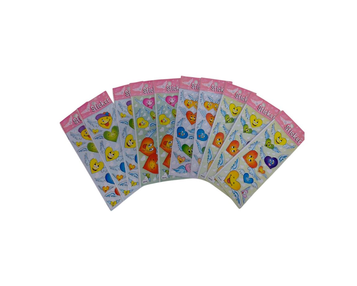 STICKERS CORAZON C/ALAS x 10 U.