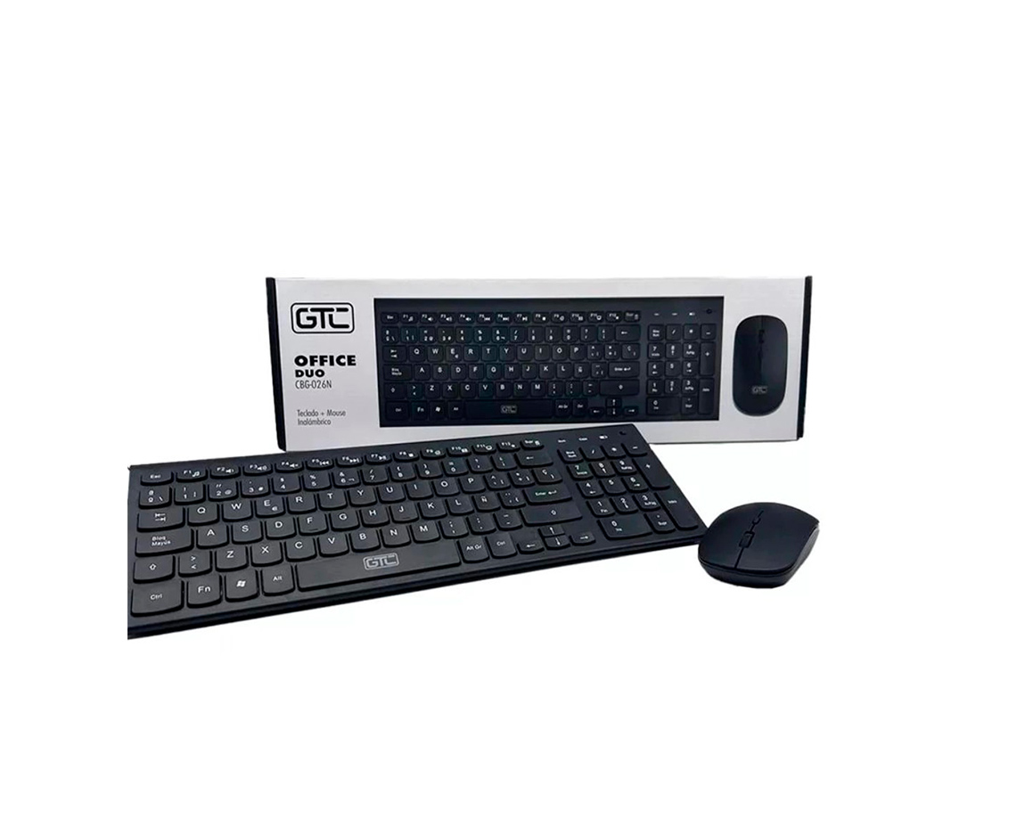 COMPUTACION TECLADO + MOUSE CBG-026N NEGRO INALAMB.