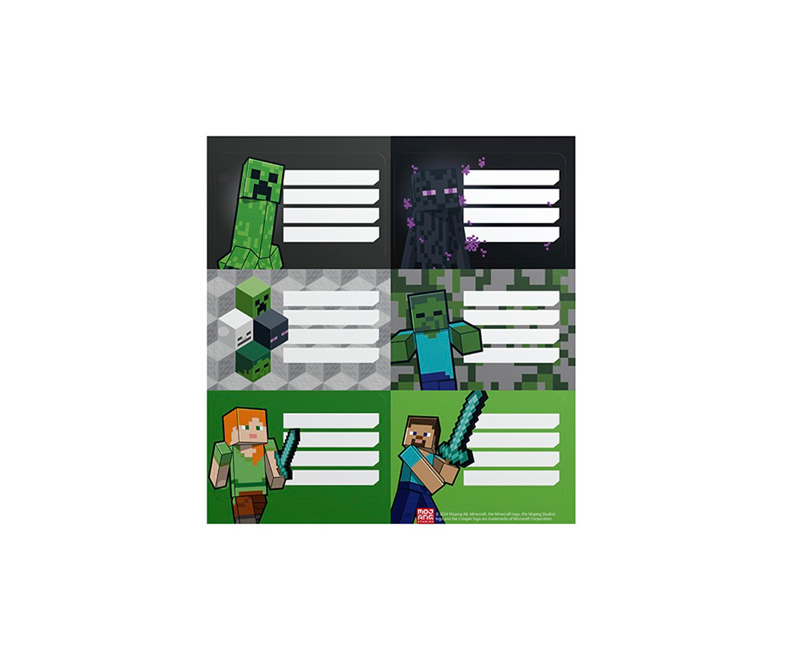 ETIQUETAS MOOVING 1301248 BL x 12 ETIQ MINECRAFT