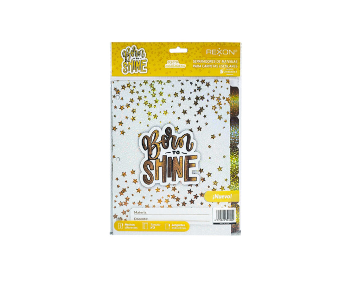SEPARADOR REXON Nro 3 BORN TO SHINE SOLAPA