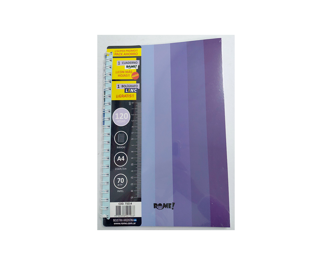 CUADERNO ROME 73214 A4 1+1 120 HOJAS =