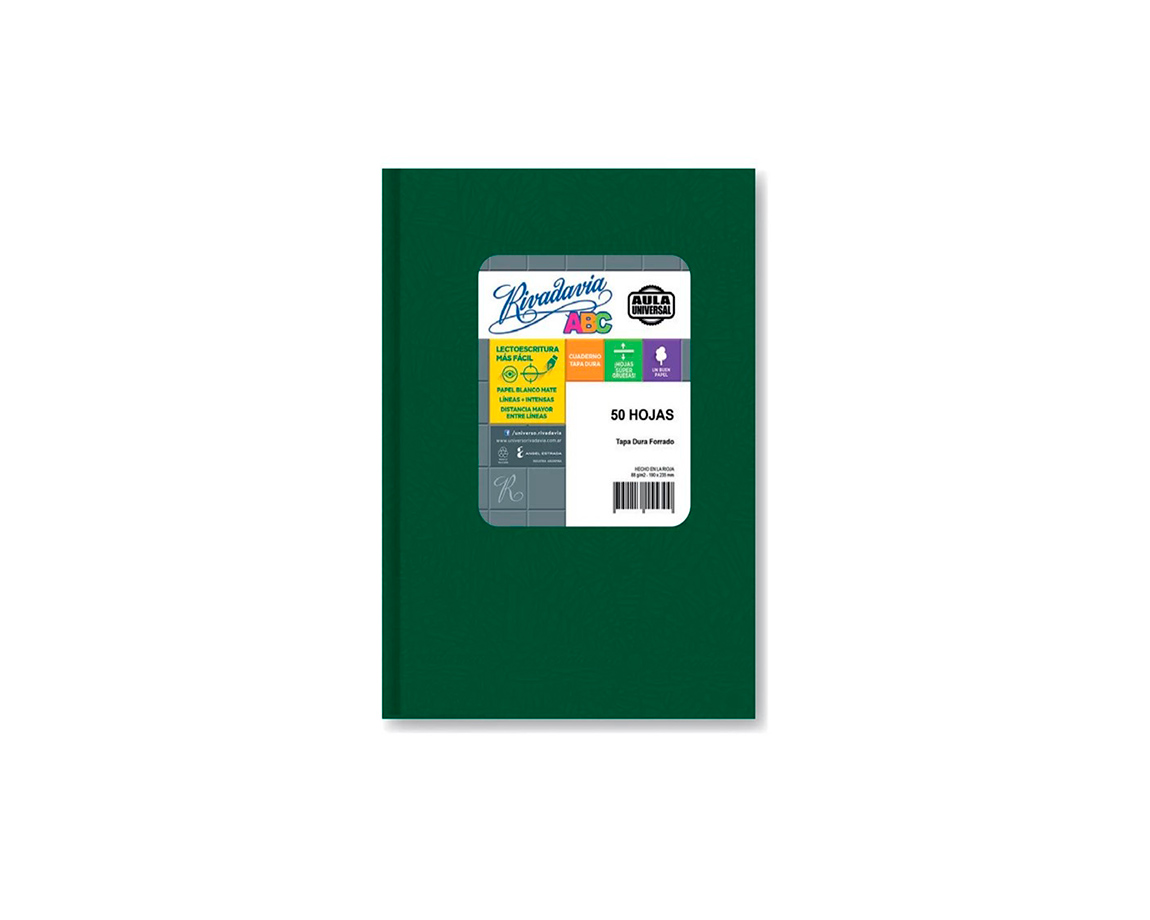 CUADERNO RIVADAVIA AULA ABC 19x23.5 ARAÑA 50 = VDE