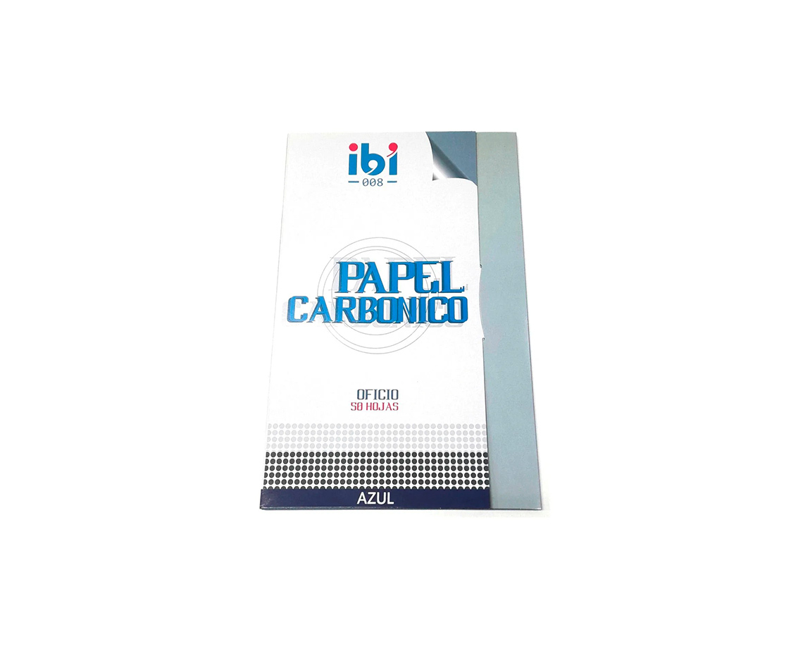 CARBONICOS IBI PAPEL OFICIO x 50 HOJAS AZUL