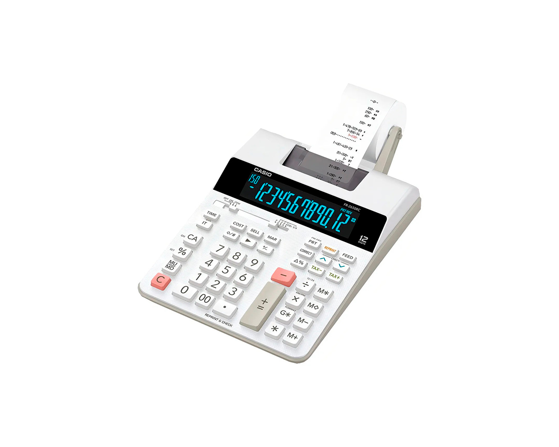 CALCULADORAS CASIO FR-2650RC MOST. IMPRES. 12 D.