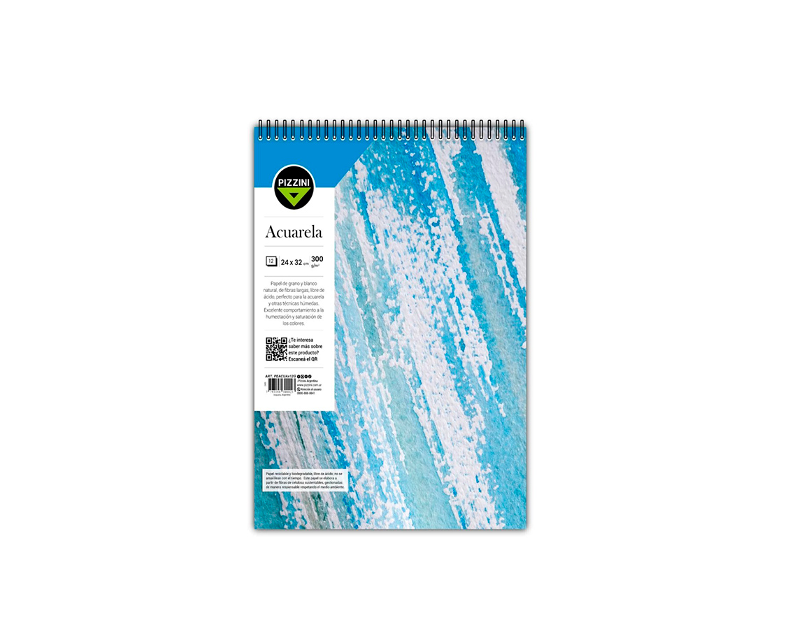 BLOCK PIZZINI ACUARELA ESP. 24x32 300 gs x 12 HOJAS -PEACUAx12G-