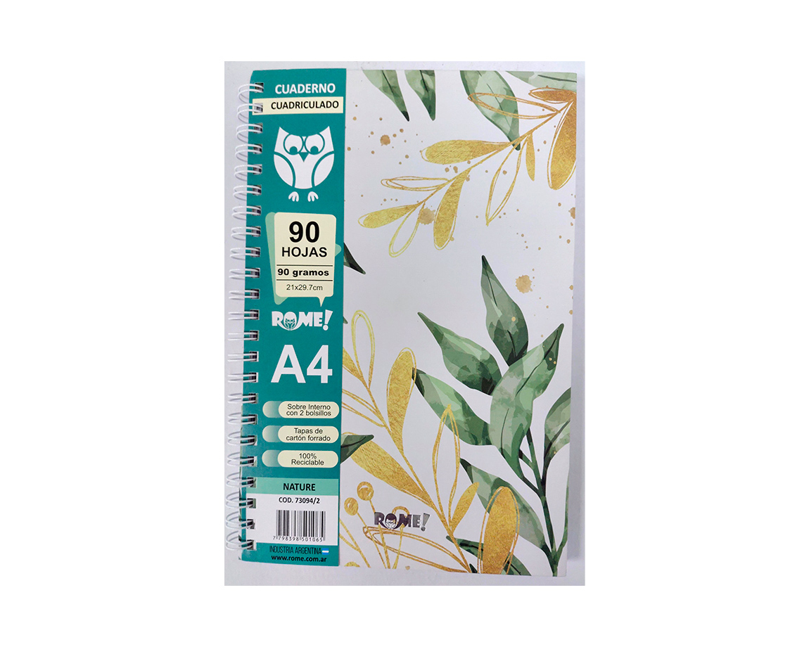 CUADERNO ROME 73094/2 A4 NATURE 90 HOJAS #