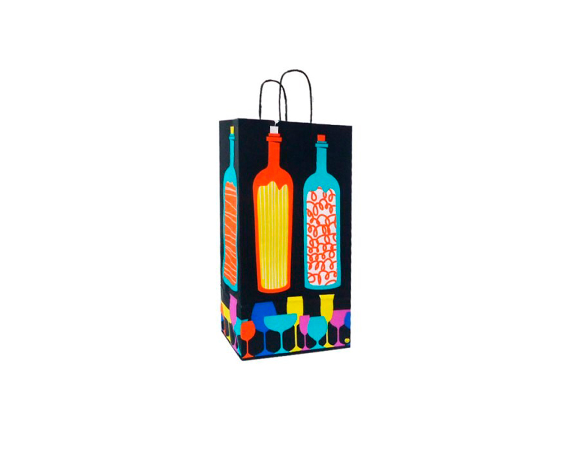 BOLSA REGALO ROMI BOTELLA 22x42 MULTIVINO
