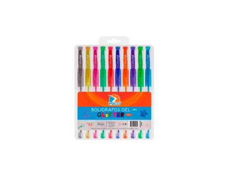 BOLIGRAFO EZCO GEL GLITTER x 10 U. SURTIDOS