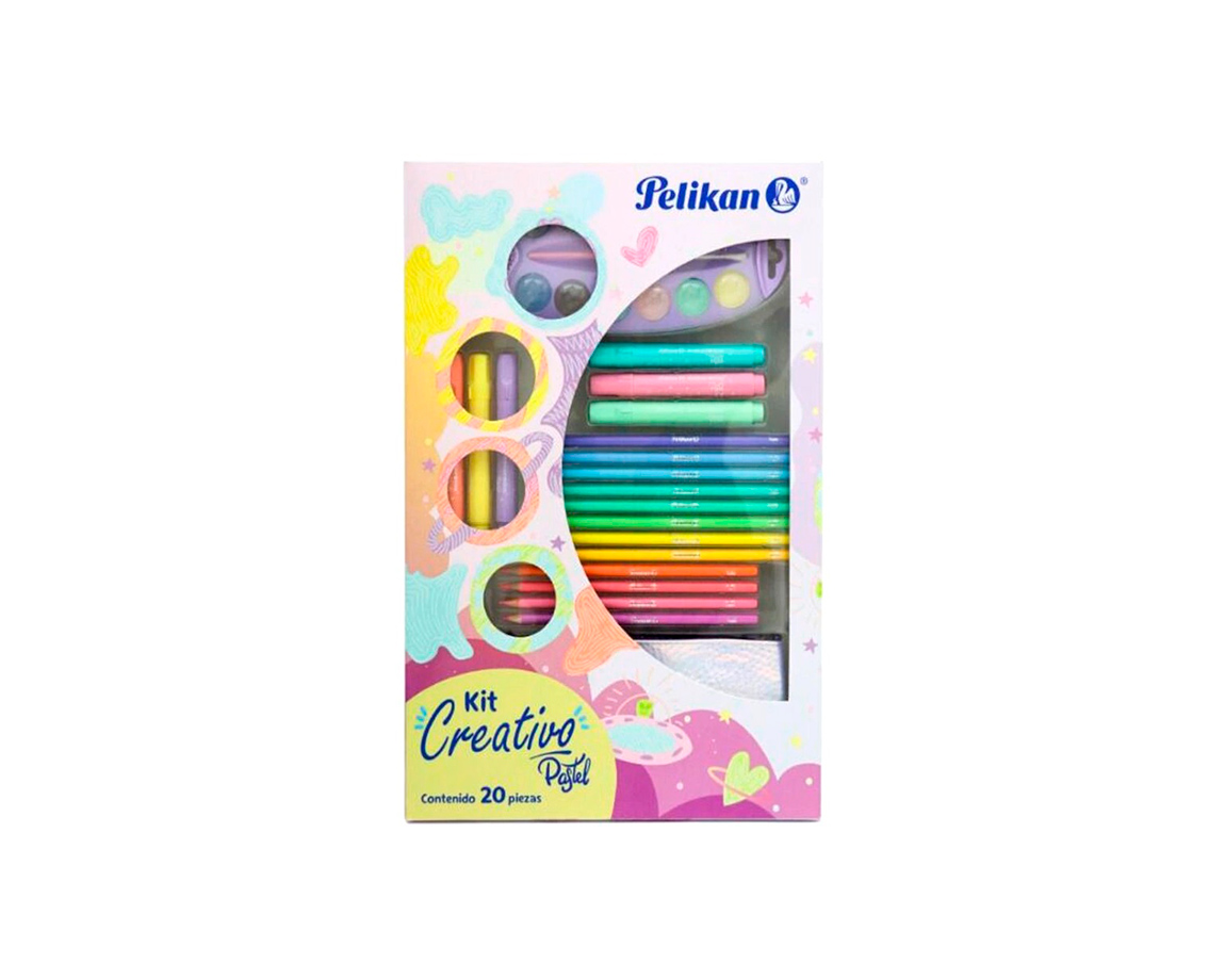 KIT PELIKAN CREATIVO PASTEL X 20 UNID.
