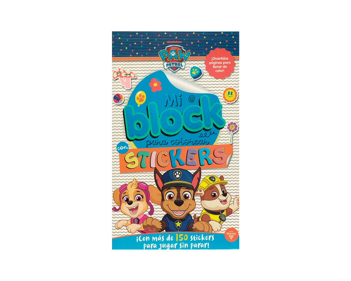 LIBROS VERTICE 6192 PAW PATROL MI BLOCK PARA COLOREAR