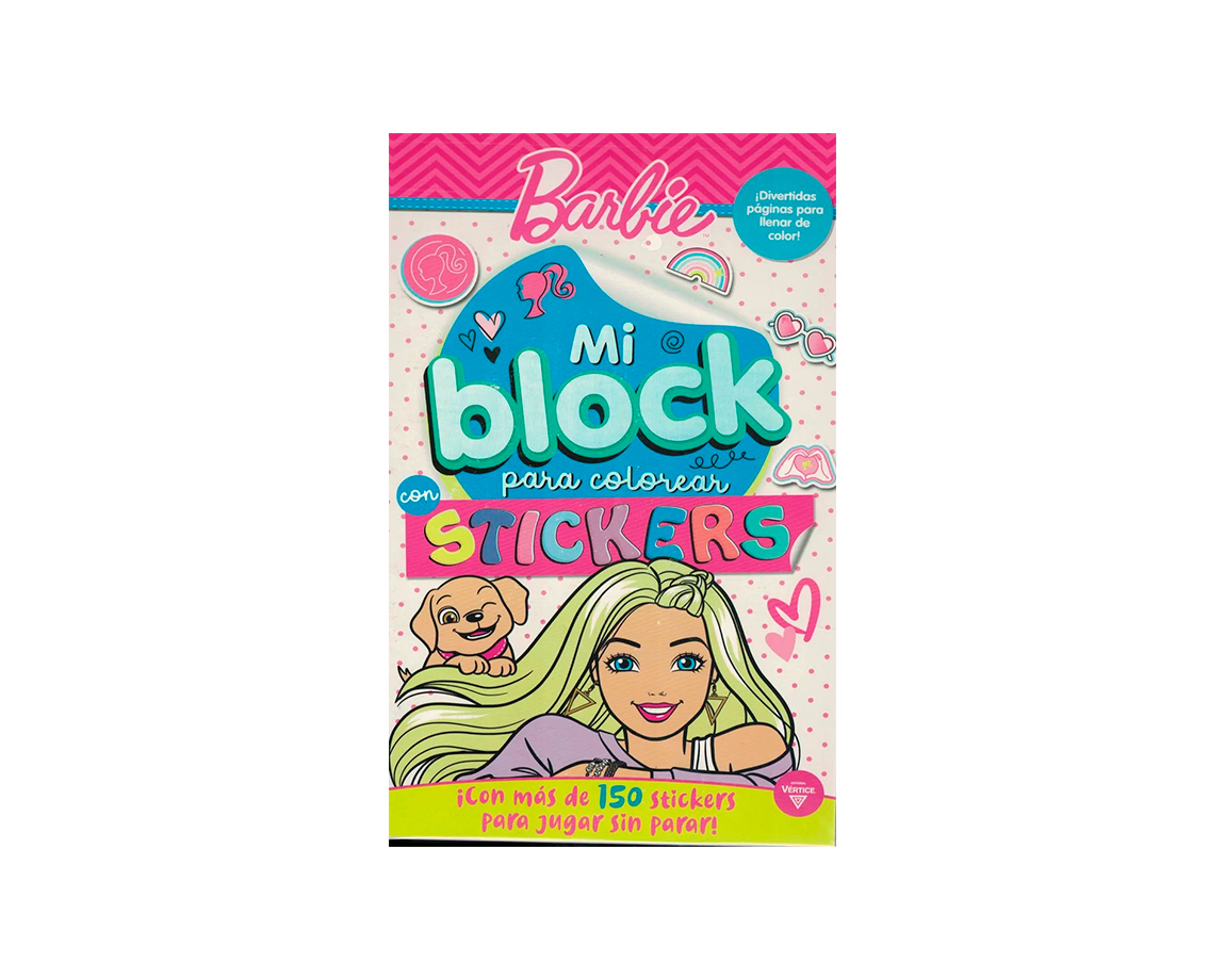 LIBROS VERTICE 6194 BARBIE MI BLOCK PARA COLOREAR