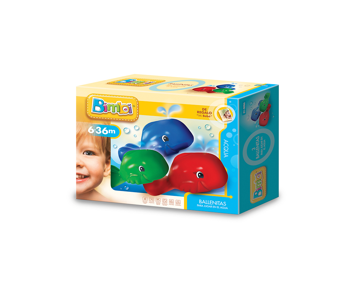 JUGUETE RASTI 01-0086 BIMBI BALLENITA P/BAÑERA X 3 U.