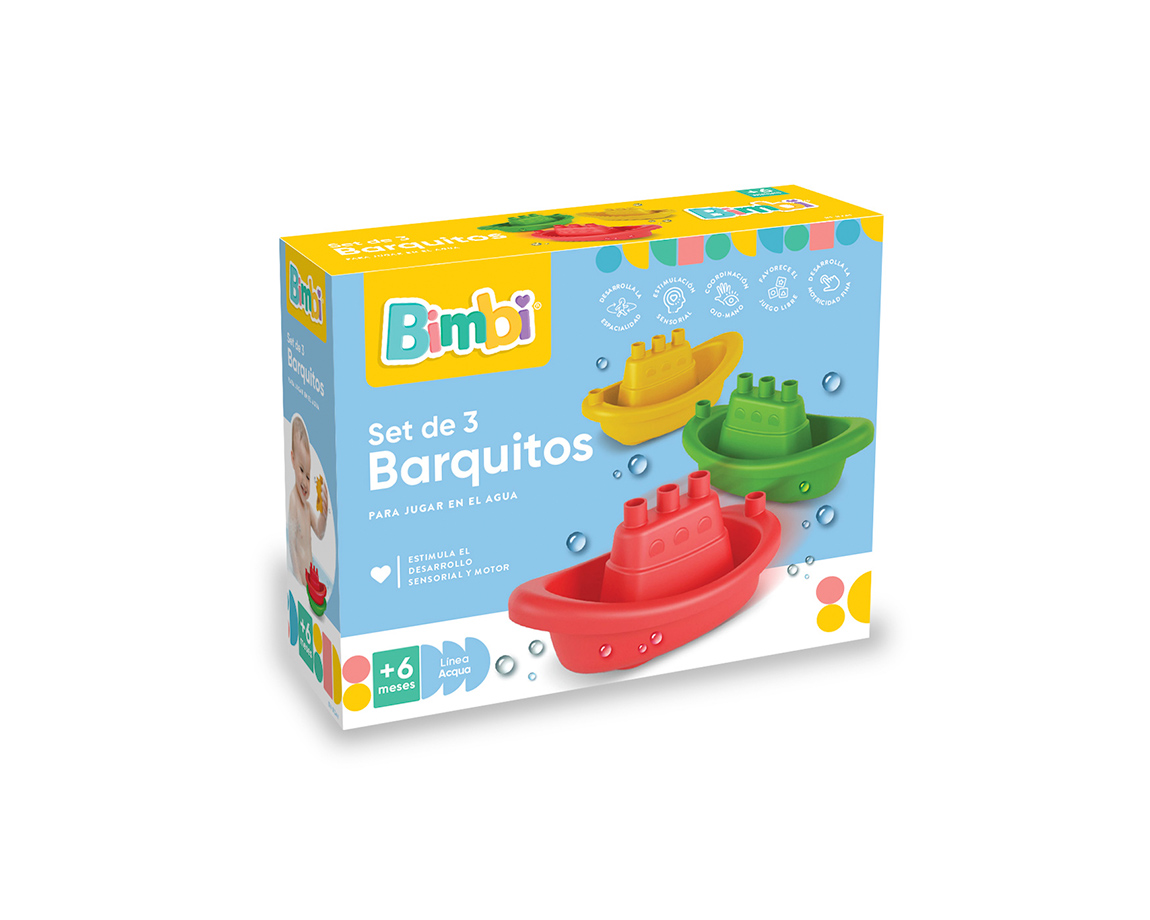 JUGUETE RASTI 01-0241 BIMBI BARQUITO P/AGUA X 3 UNID.