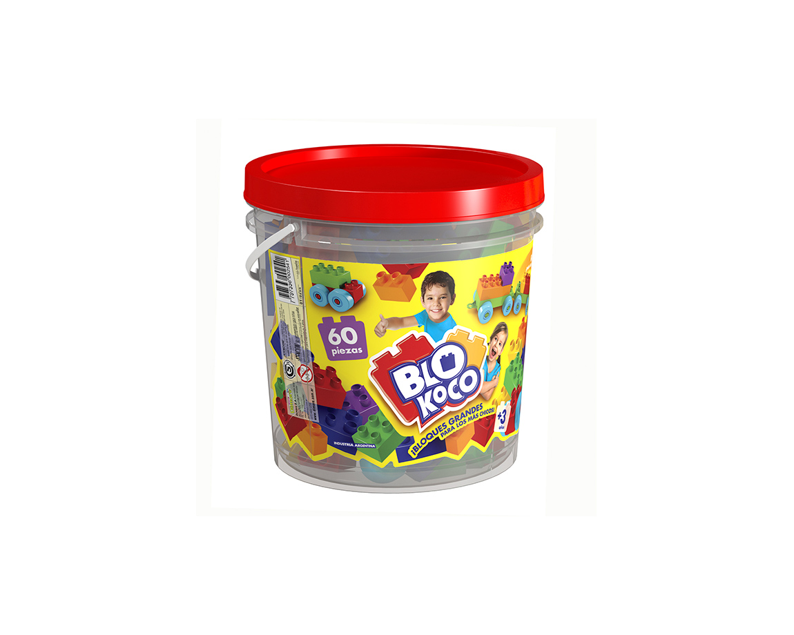 JUGUETE RASTI 01-0254 BLOKOCO BALDE 60 PIEZAS