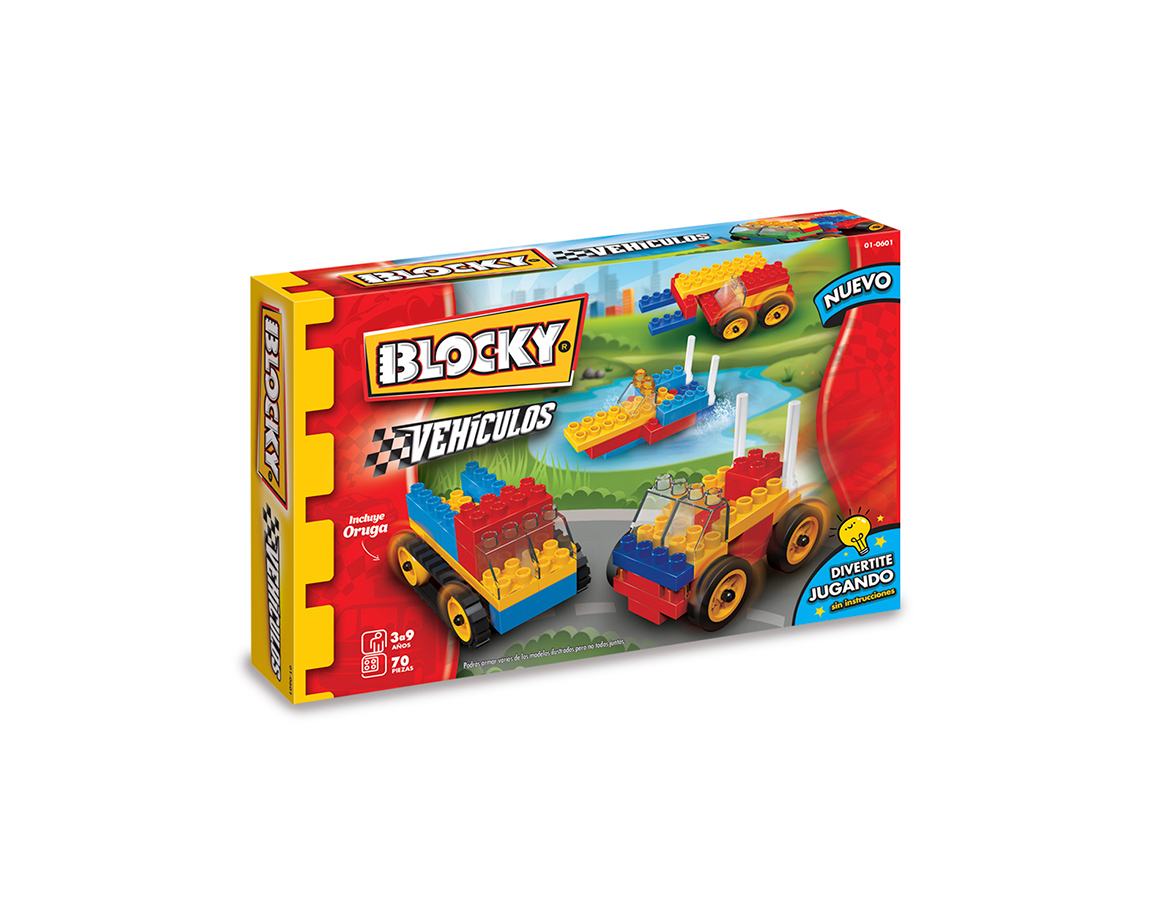 JUGUETE RASTI 01-0601 BLOCKY VEHICULOS 70 PIEZAS