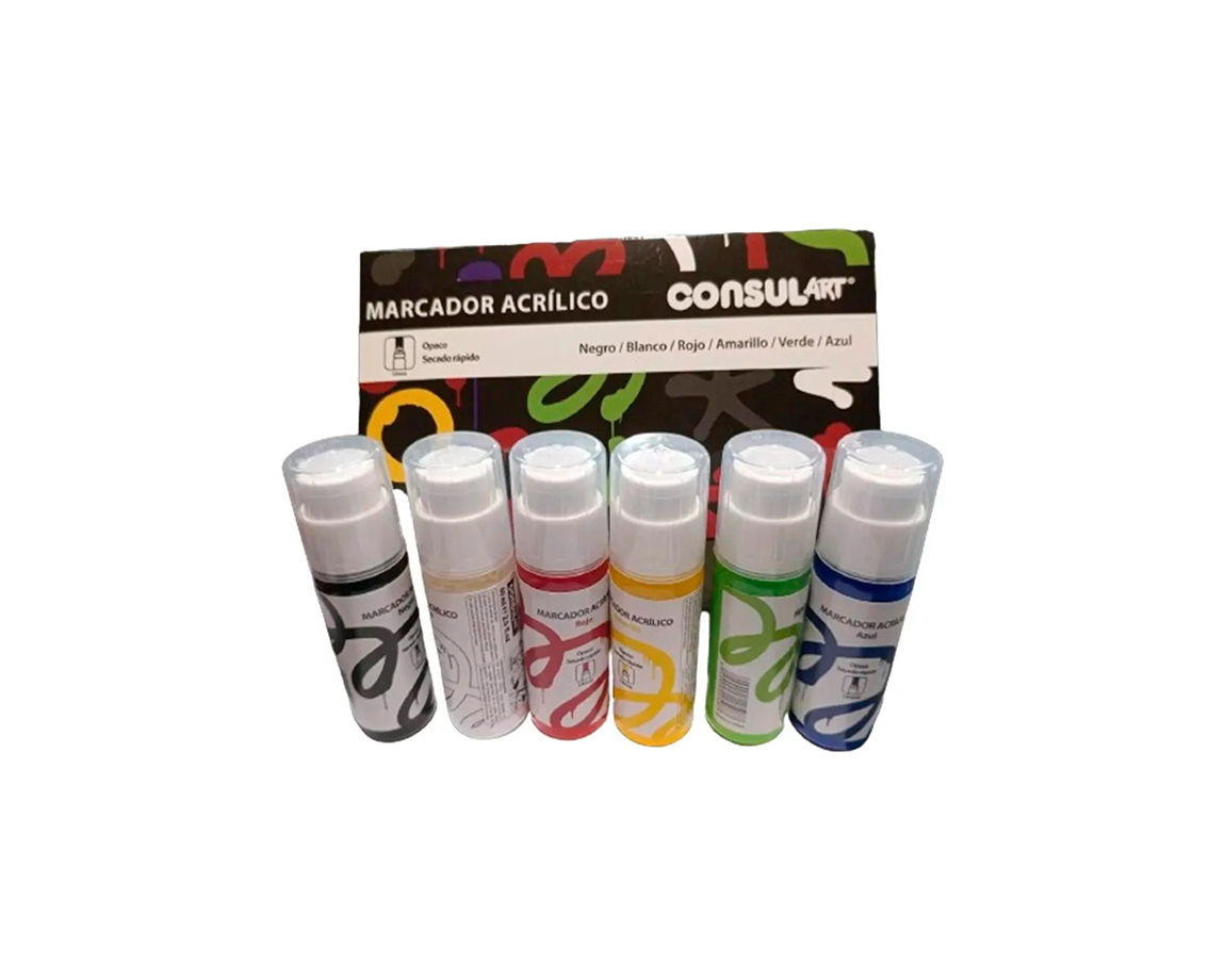 MARCADOR CONSUL-ART ACRILICO x 6 UNID. "B"18mm