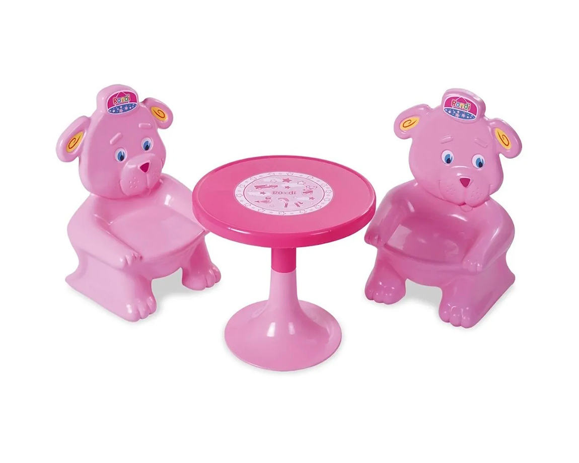 JUGUETE RONDI 3129 MESA CON SILLA ROSA