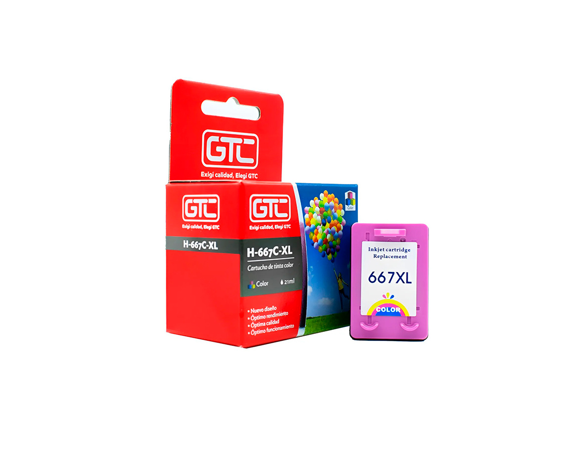 CARTUCHO GTC HP  667C XL COLOR 1275 21 ml