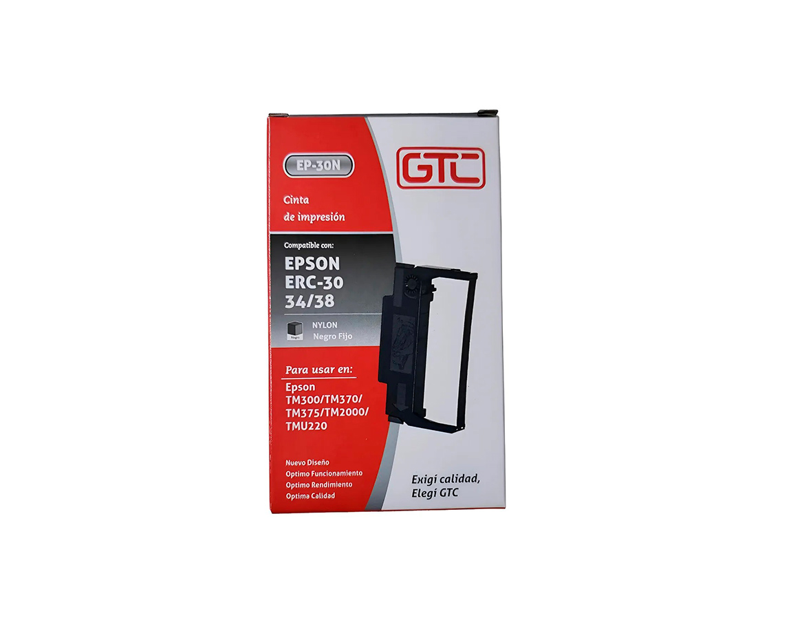 CINTA MAQ GTC EPSON ERC-30/34/38 NYLON NEGRA