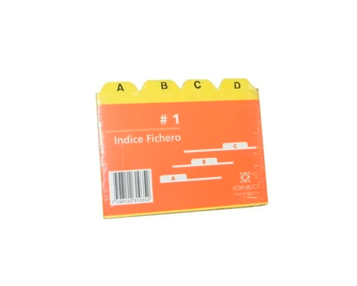 INDICE IGNEO P/FICHERO PLASTICO Nro 1
