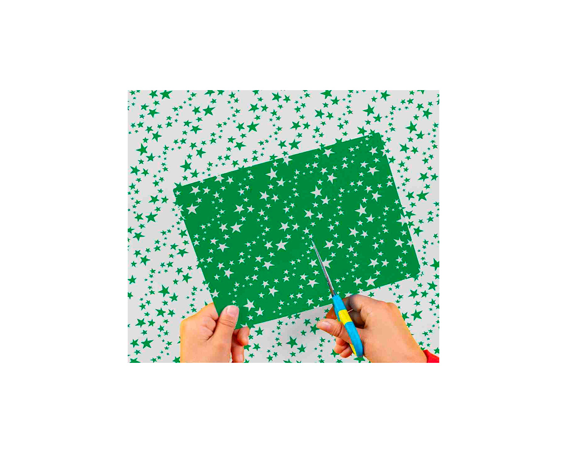 PAPEL CARTULINA PEQUE 17 ESTRELLA VERDE 50x70