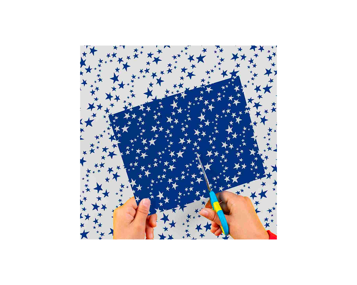 PAPEL CARTULINA PEQUE 18 ESTRELLA AZUL 50x70