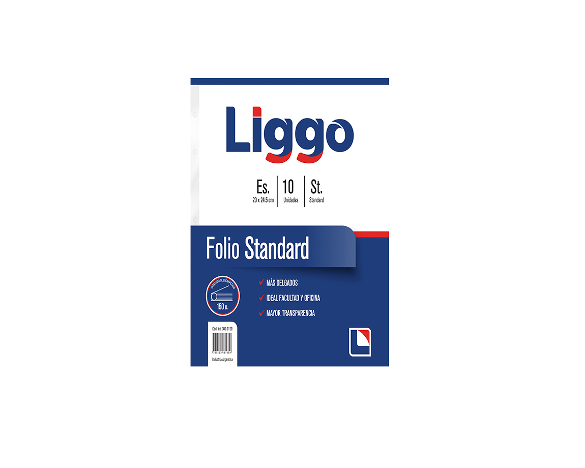 FOLIOS LIGGO STANDARD 35 MIC ESCOLAR x10 UNID.