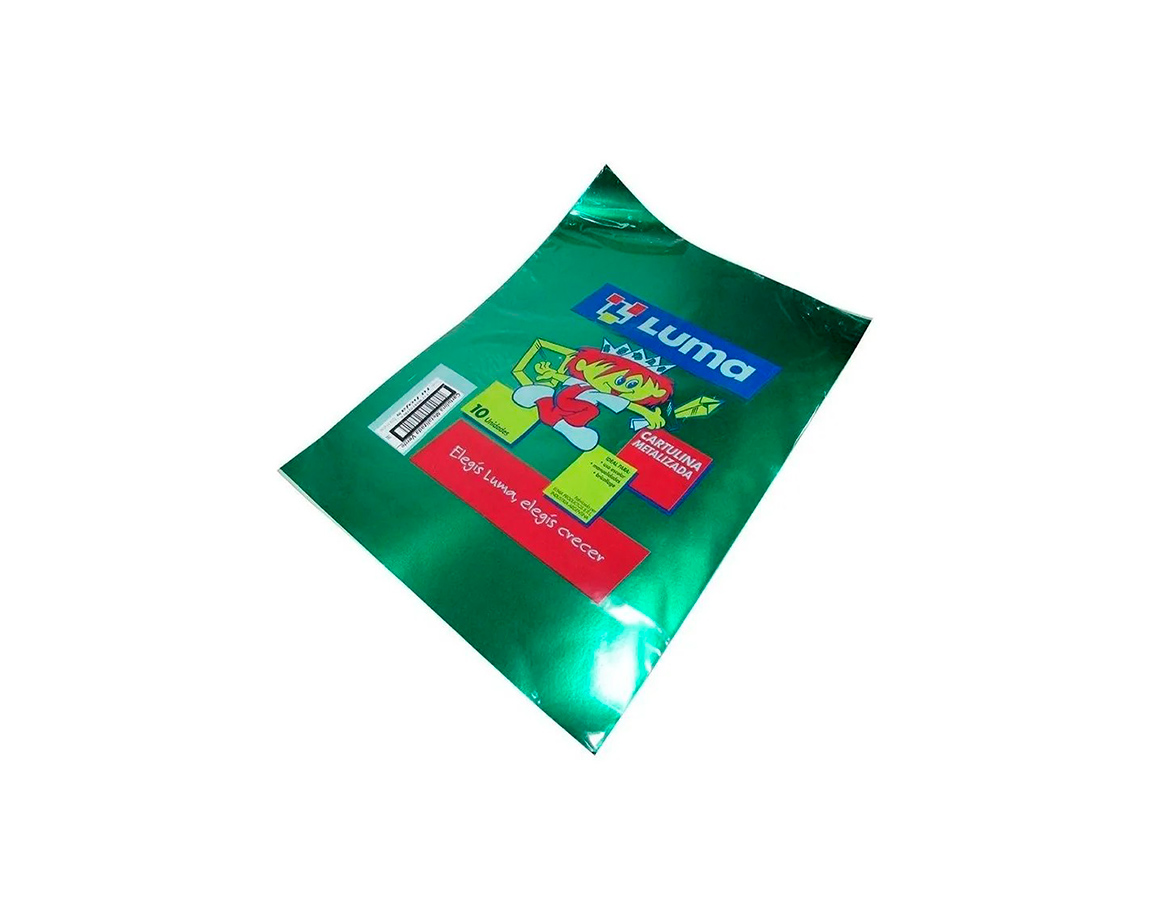 PAPEL CARTULINA LUMA METAL VERDE 61x44.7