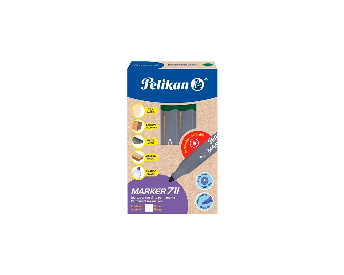 MARCADOR PELIKAN 711 SOLVENTE  VERDE P/RED