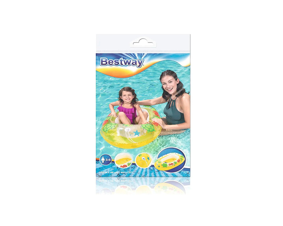 JUGUETE BESTWAY INFLABLE 34037 BOTE PARA NIÑOS SURT. 102 X 69CM