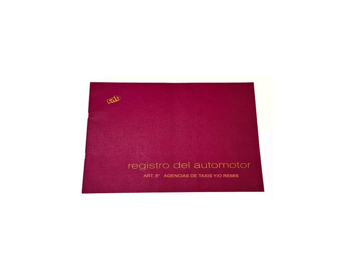 LIBRO RAB REGISTRO AUTOMOTOR T/F  -2319/8- AGENCIA TAXI/REMIS