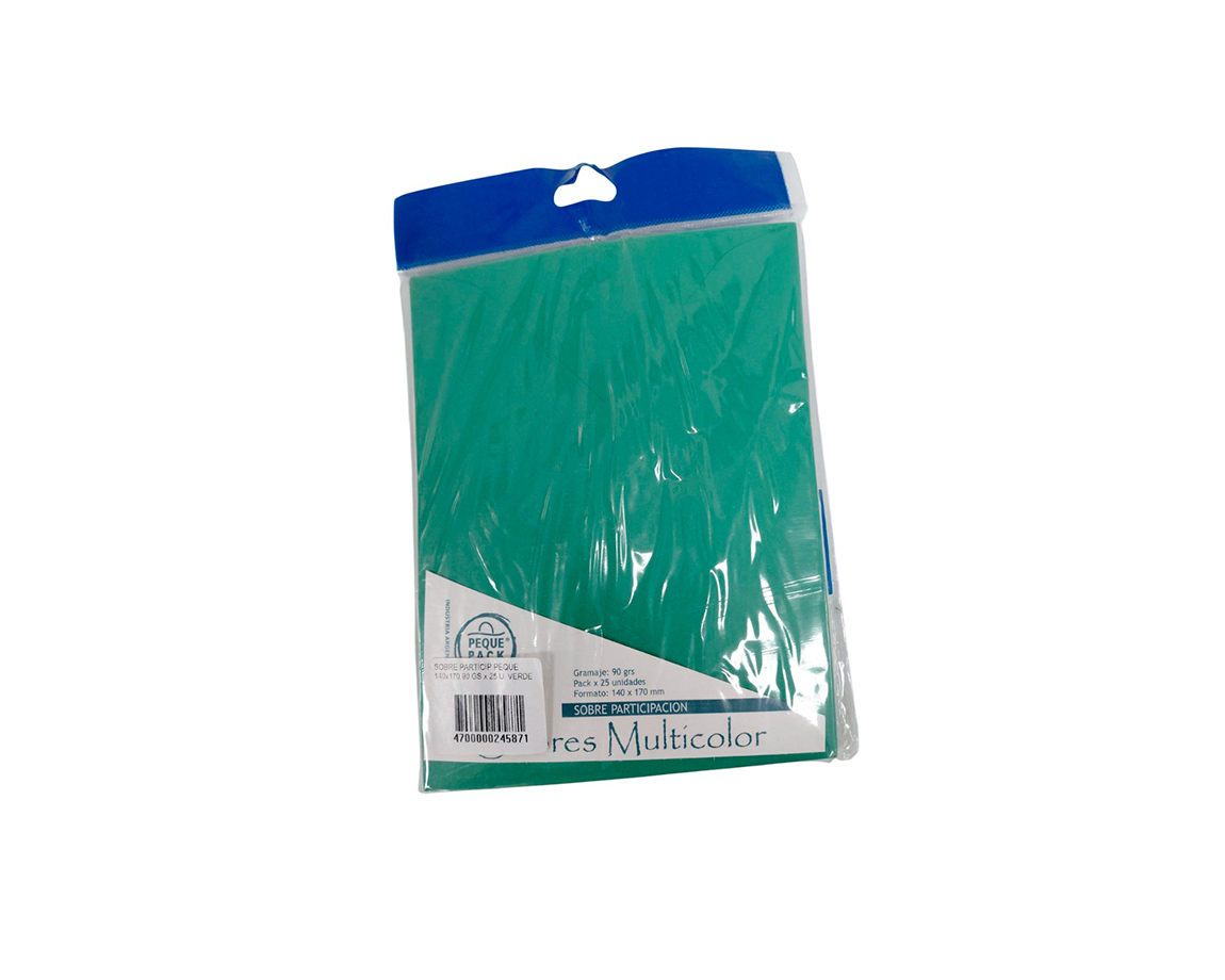 SOBRE RETRATO PEQUE 125 x190 90 GS x 25 U. VERDE