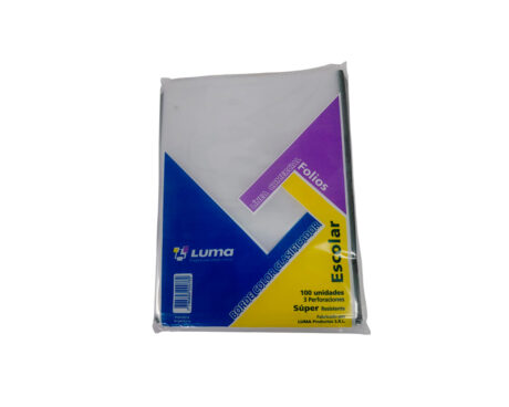 FOLIOS LUMA PESADO ESCOLAR x100 U. BORDE COLOR VERDE OSCURO