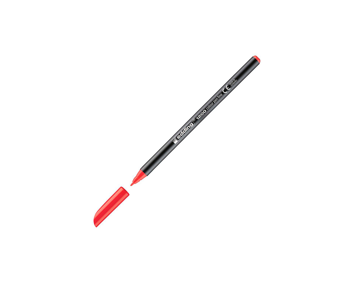 MARCADOR EDDING E-1200 AGUA ROJO P/FINA