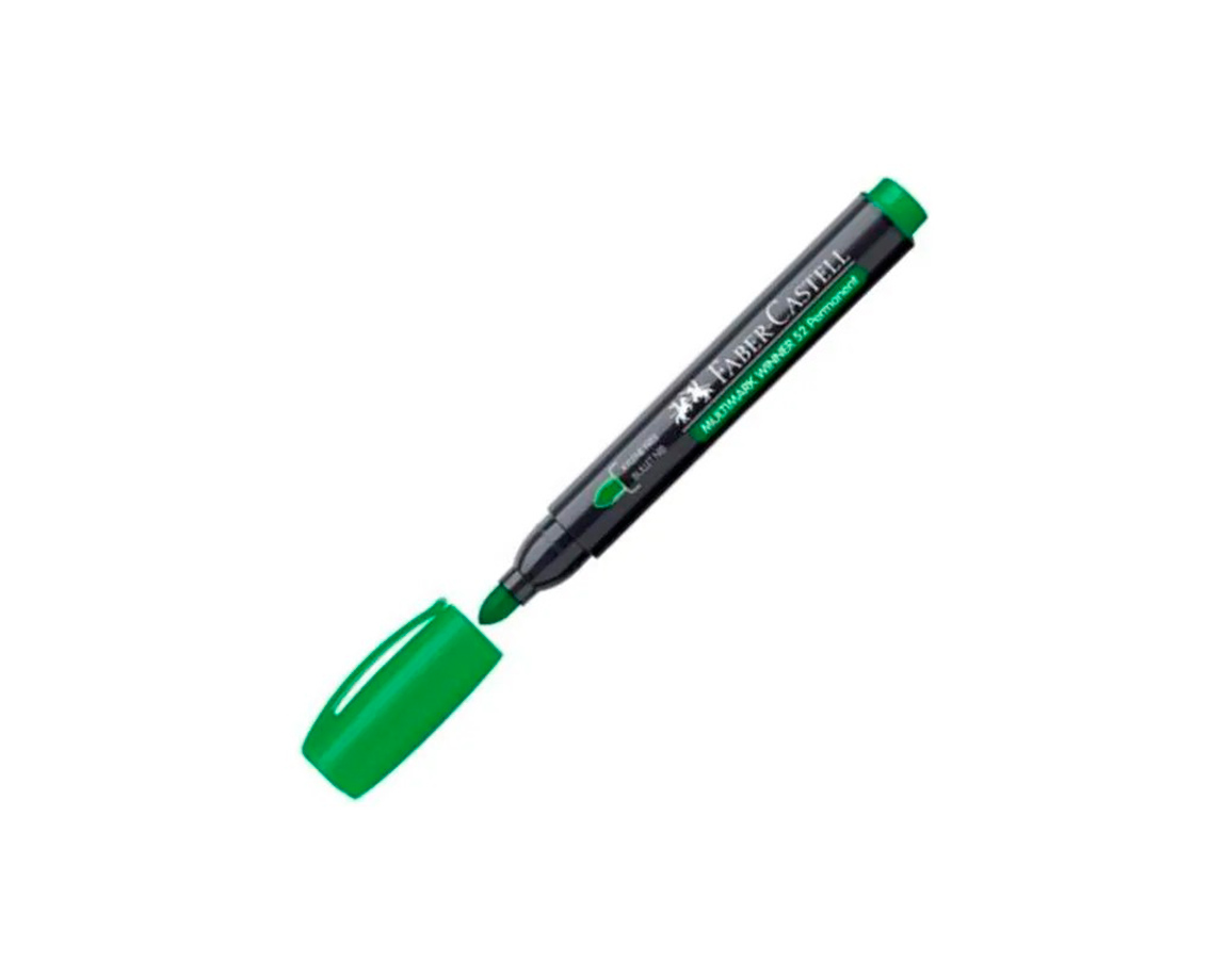 MARCADOR FABER 52 PERMAN VERDE P/RED